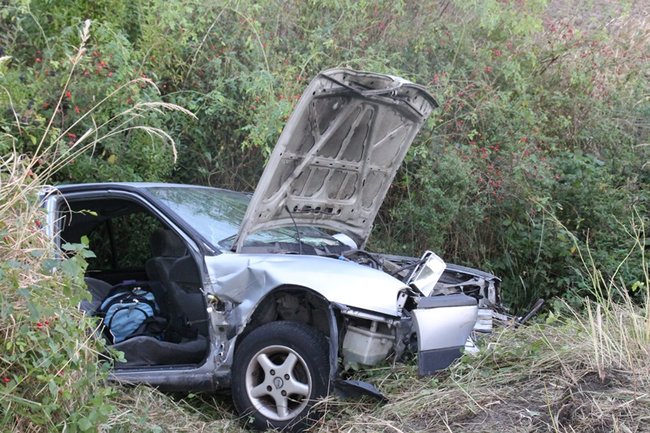 Groźny wypadek pod Pogorzelą - zdjęcia