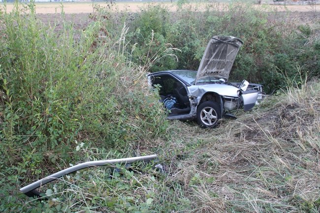 Groźny wypadek pod Pogorzelą - zdjęcia
