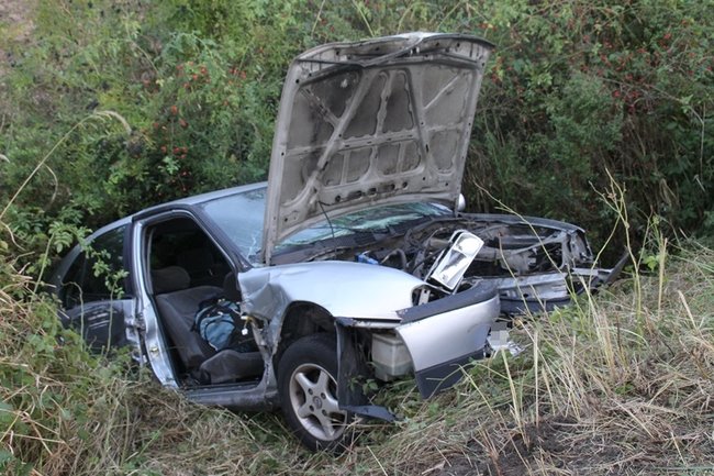 Groźny wypadek pod Pogorzelą - zdjęcia