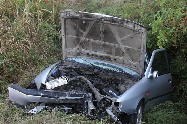 Groźny wypadek pod Pogorzelą - zdjęcia