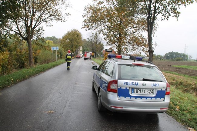 Wpadła w poślizg, uderzyła w drzewo