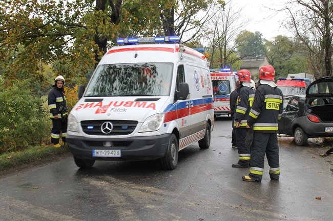 Wpadła w poślizg, uderzyła w drzewo