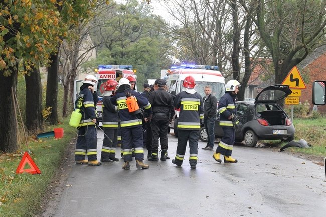 Wpadła w poślizg, uderzyła w drzewo