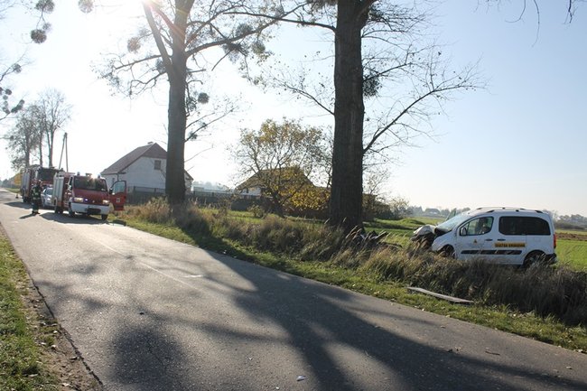 Samochód starostwa uderzył w drzewo
