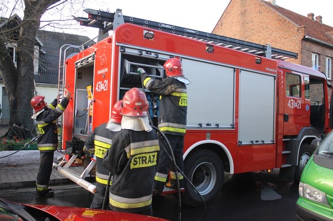 Pożar w centrum Gostynia - zdjęcia