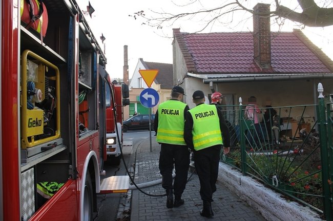 Pożar w centrum Gostynia - zdjęcia