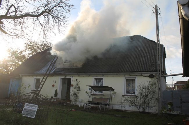 Pożar w centrum Gostynia - zdjęcia