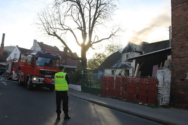 Pożar w centrum Gostynia - zdjęcia