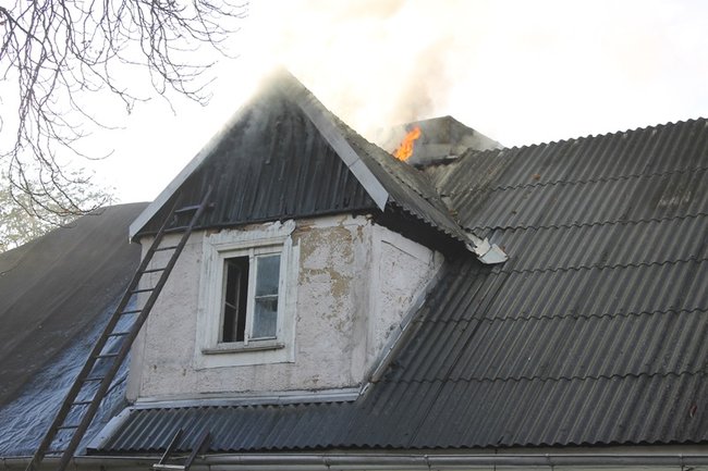 Pożar w centrum Gostynia - zdjęcia