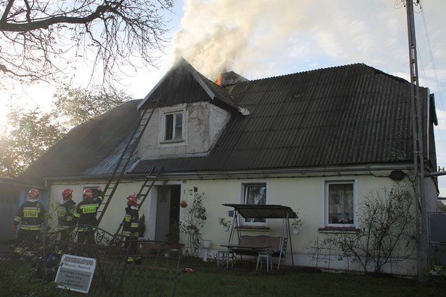 Pożar w centrum Gostynia - zdjęcia