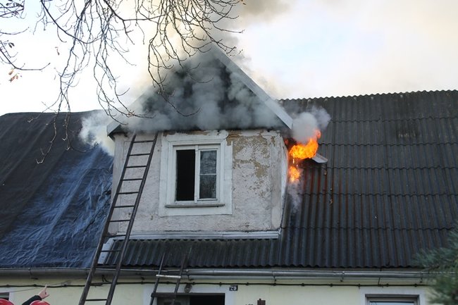Pożar w centrum Gostynia - zdjęcia