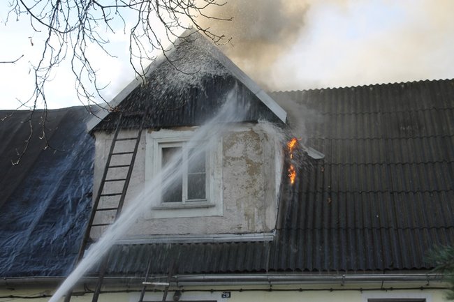 Pożar w centrum Gostynia - zdjęcia