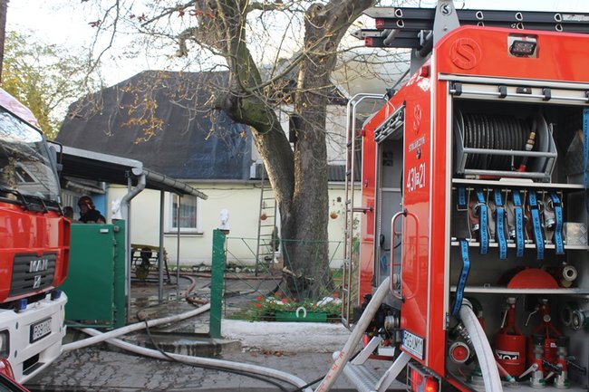 Pożar w centrum Gostynia - zdjęcia