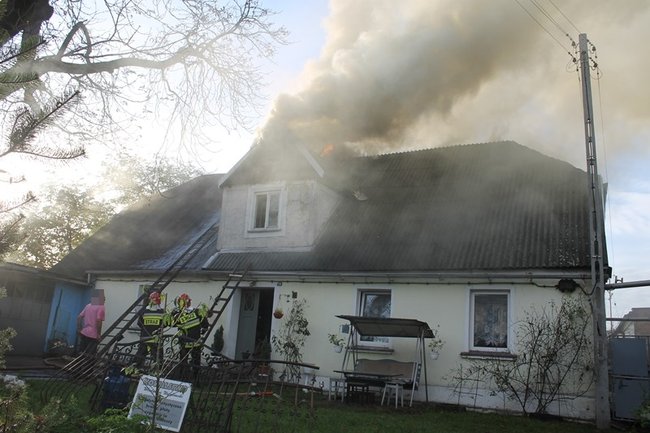 Pożar w centrum Gostynia - zdjęcia