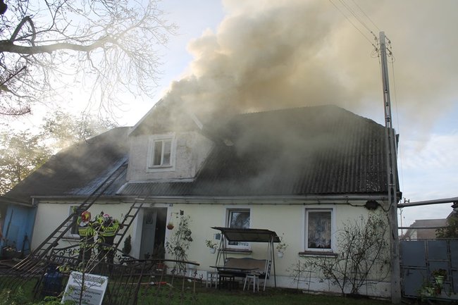 Pożar w centrum Gostynia - zdjęcia