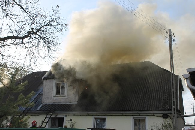 Pożar w centrum Gostynia - zdjęcia