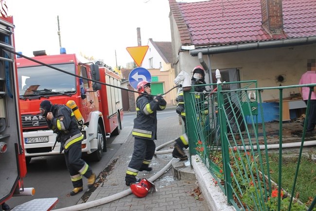 Pożar w centrum Gostynia - zdjęcia