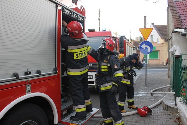 Pożar w centrum Gostynia - zdjęcia