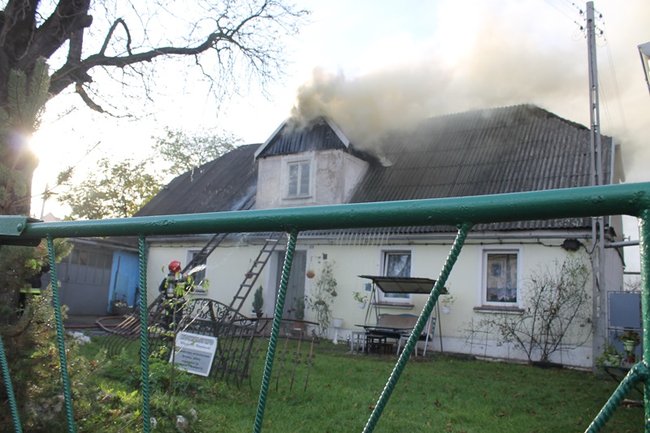 Pożar w centrum Gostynia - zdjęcia