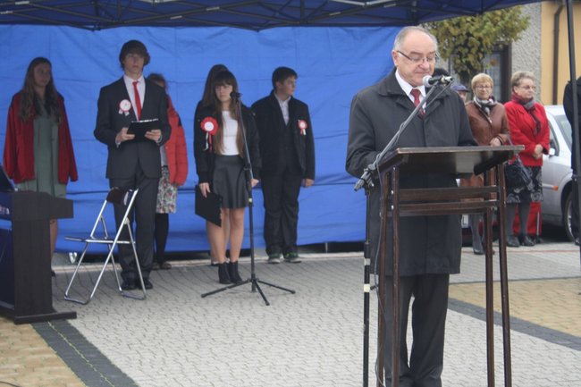 Młodzież rozdawała flagi - zdjęcia