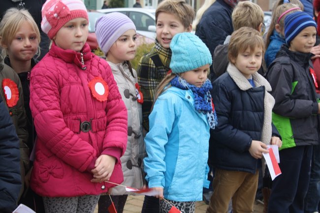 Młodzież rozdawała flagi - zdjęcia