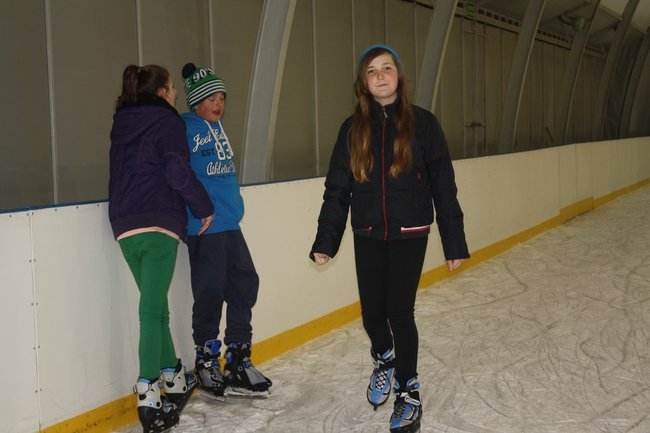 Pingwin i panda na lodowisku - zdjęcia