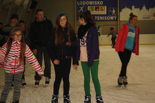 Pingwin i panda na lodowisku - zdjęcia