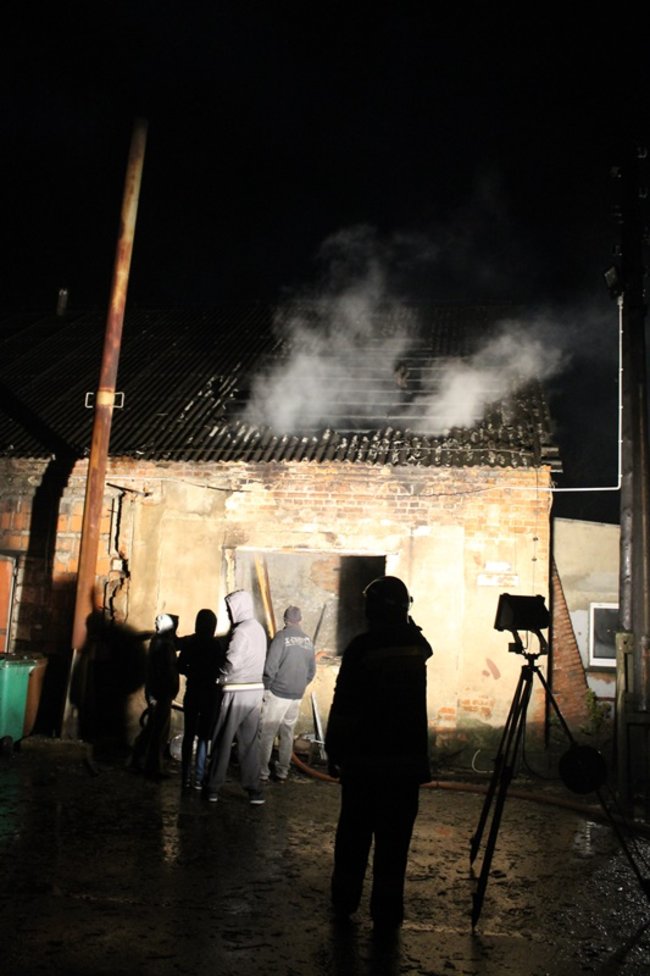 Nocny pożar w firmie - zdjęcia