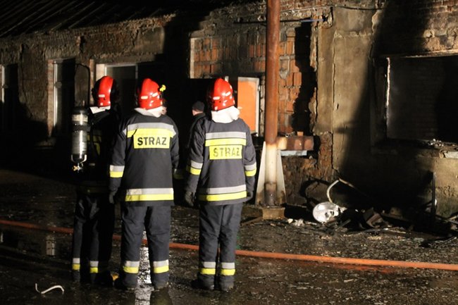 Nocny pożar w firmie - zdjęcia