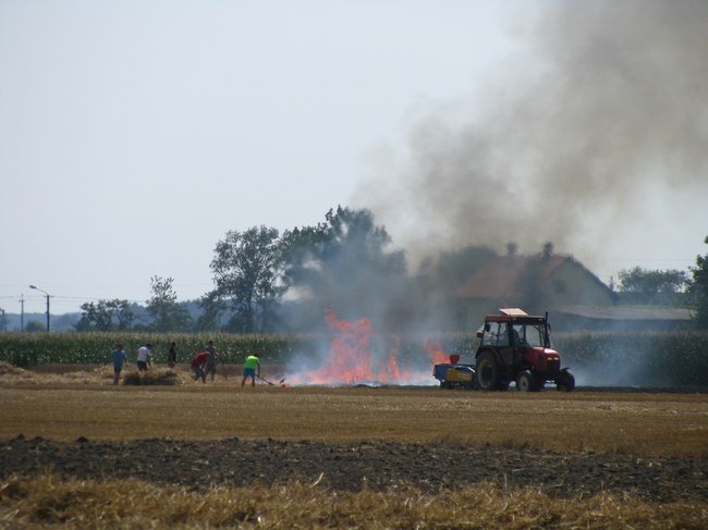 Kombajnista zauważył dym - zdjęcia