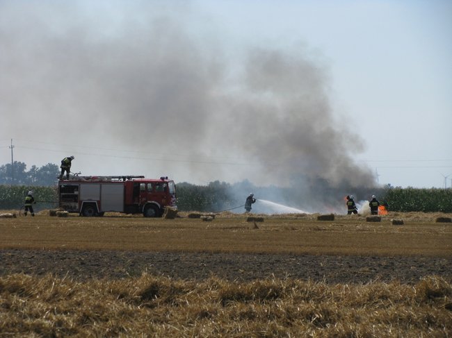 Kombajnista zauważył dym - zdjęcia