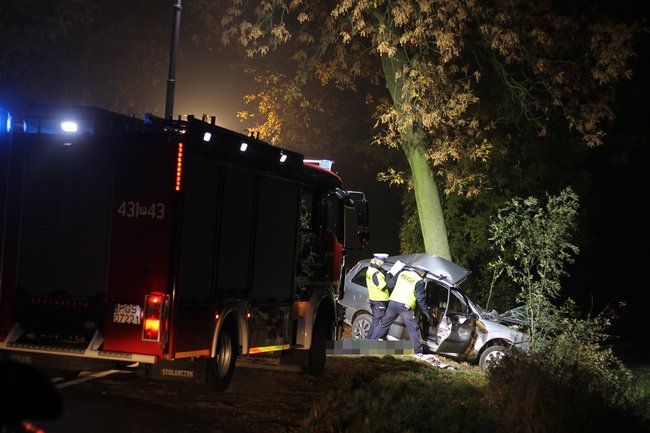 Uderzył w drzewo. Poniósł śmierć na miejscu