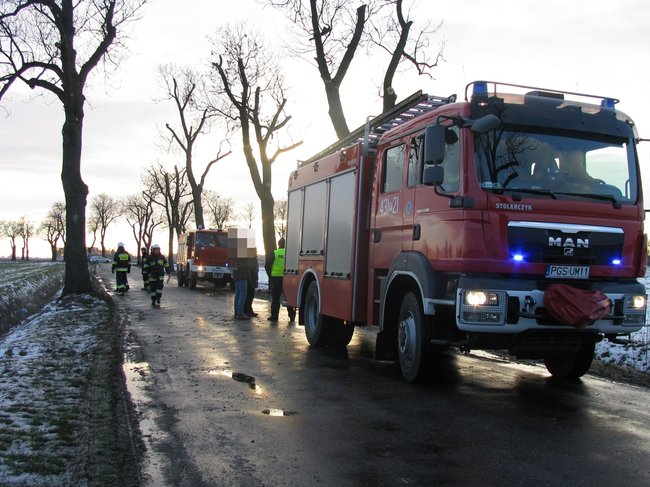 Kombi roztrzaskane na drzewie - zdjęcia
