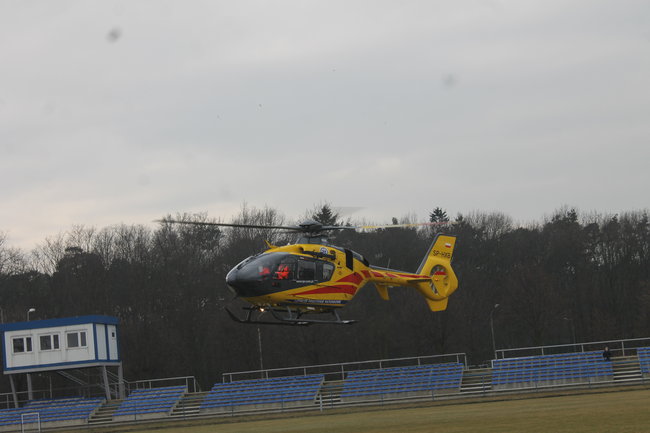Helikopter zabrał poparzone dziecko