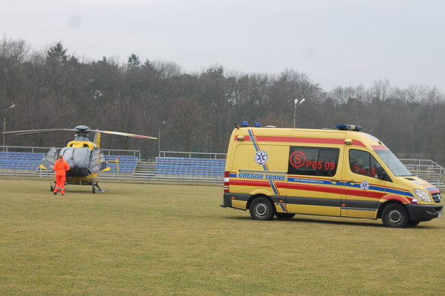 Helikopter zabrał poparzone dziecko