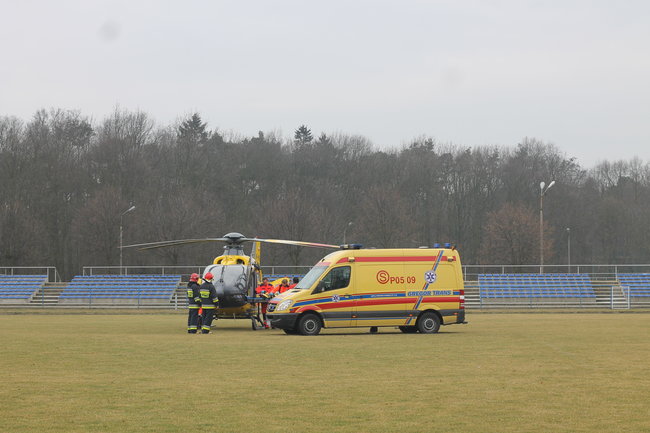 Helikopter zabrał poparzone dziecko