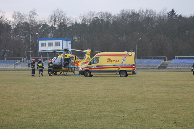 Helikopter zabrał poparzone dziecko
