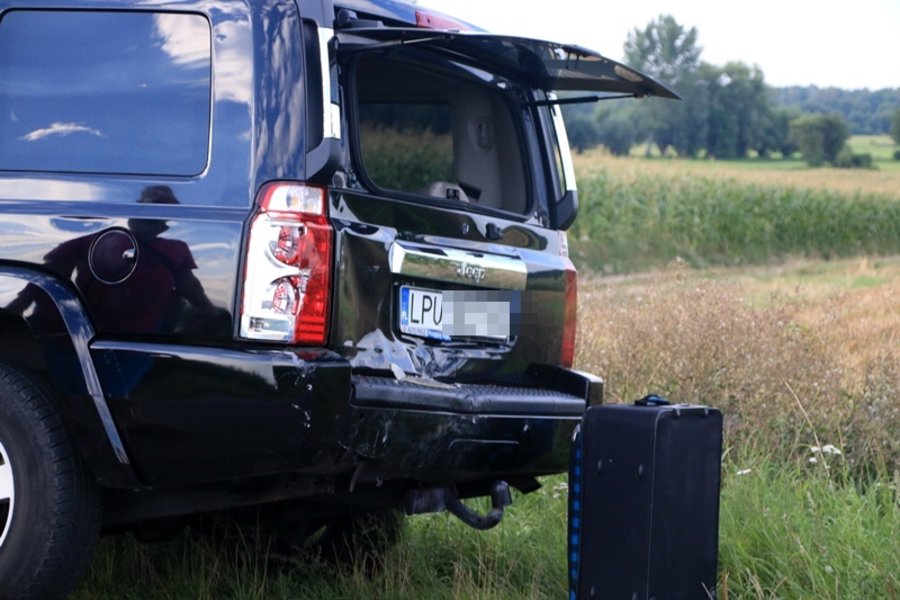 Zderzenie na prostej drodze.Są ranni
