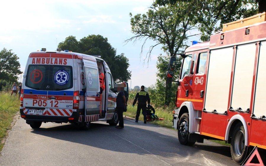 Zderzenie na prostej drodze.Są ranni