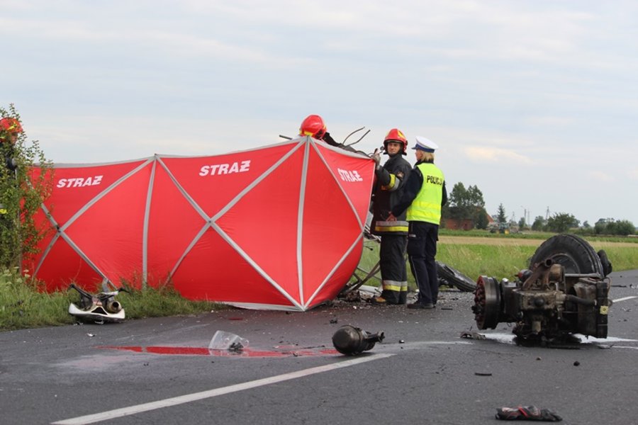 Motocyklista zginął na miejscu