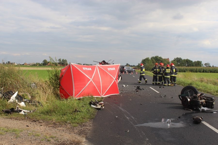 Motocyklista zginął na miejscu