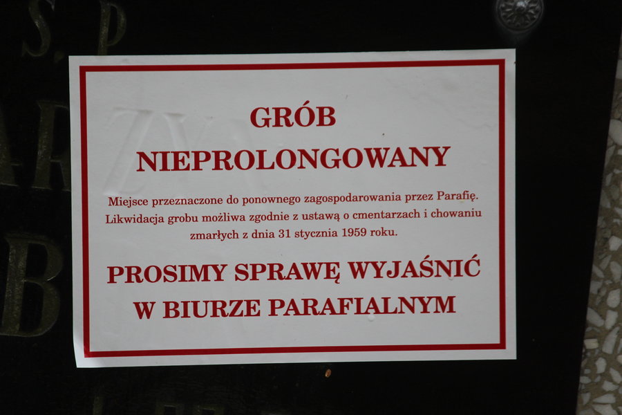 Grób przeznaczony do likwidacji...