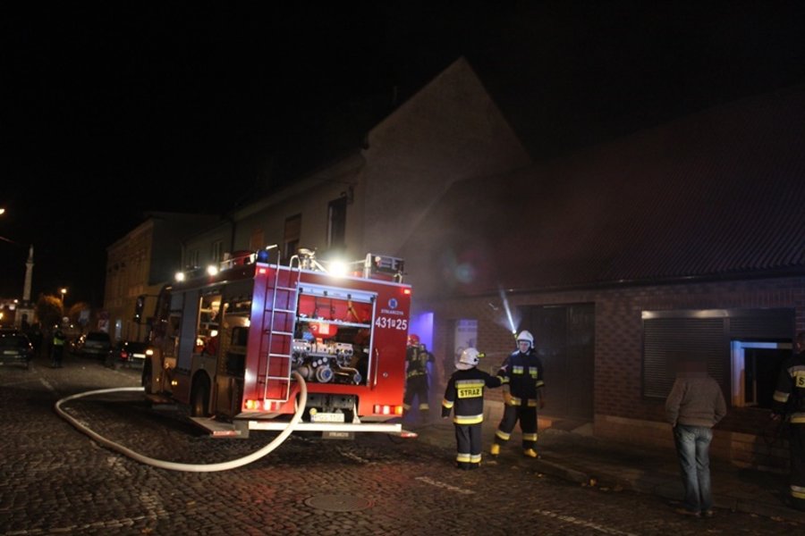Pożar w sklepie rowerowym