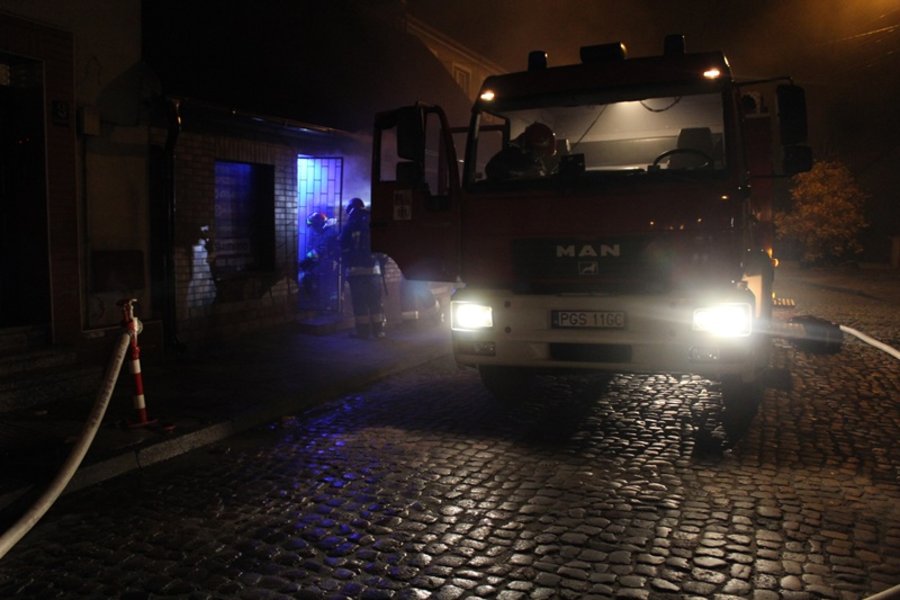 Pożar w sklepie rowerowym