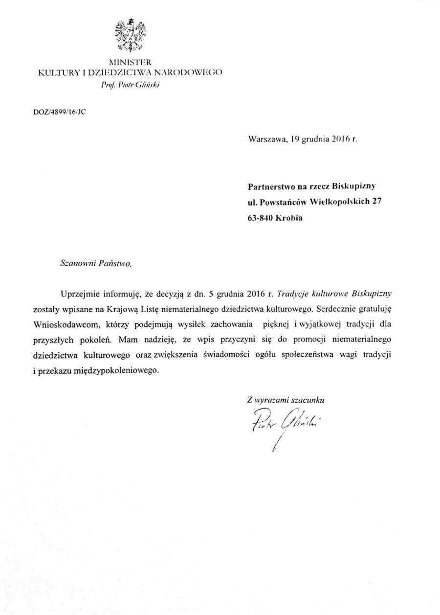 Biskupizna na liście UNESCO