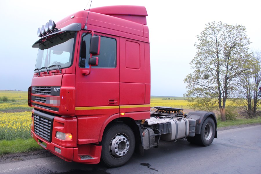 Płonęła naczepa z przetworami 