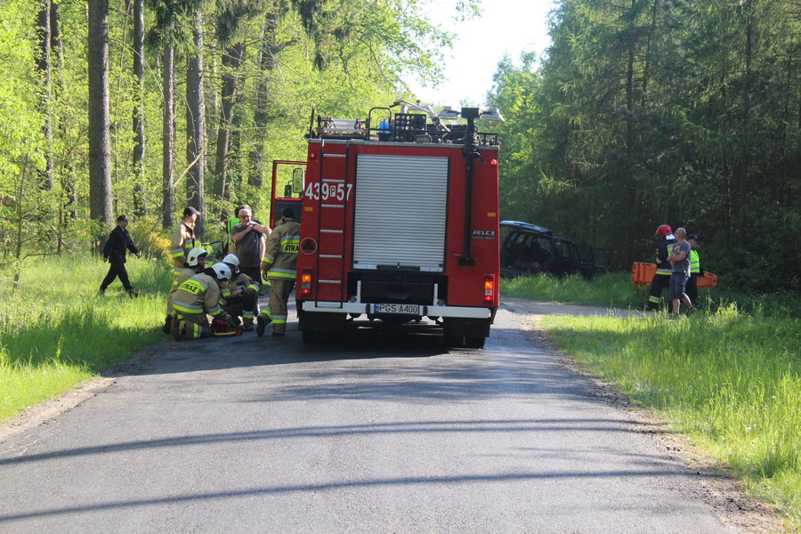 Groźny wypadek i pożar lasu