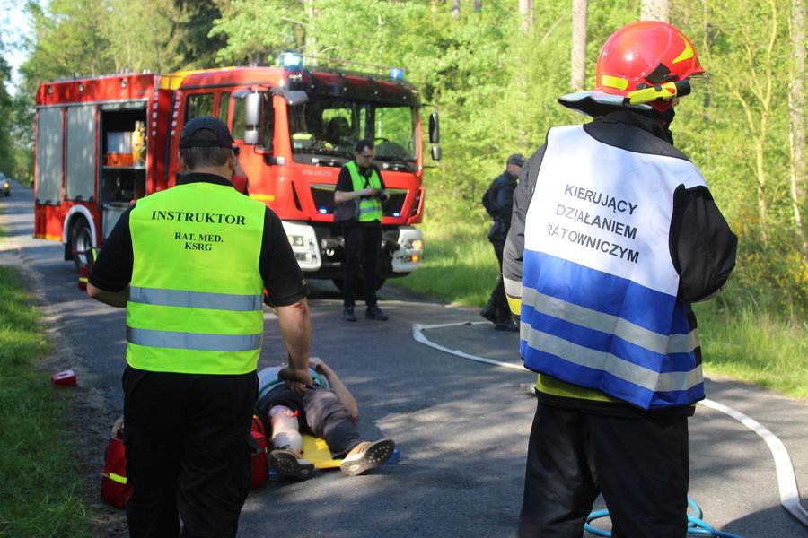 Groźny wypadek i pożar lasu
