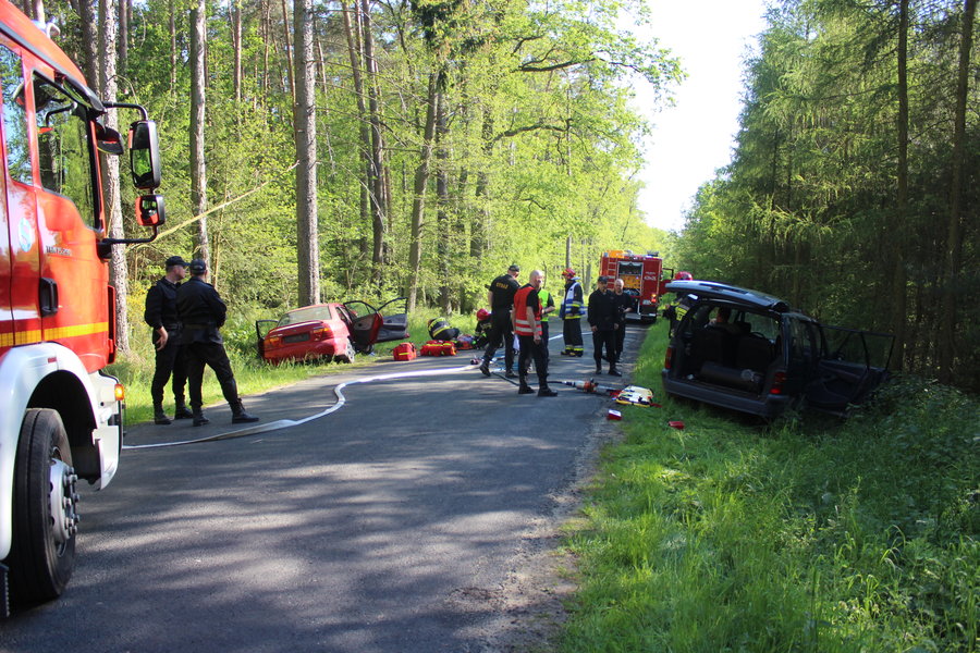 Groźny wypadek i pożar lasu