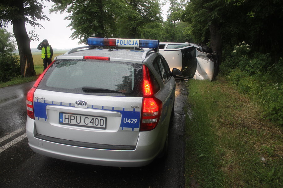 Wypadek w Szelejewie. Kierowca w ciężkim stanie